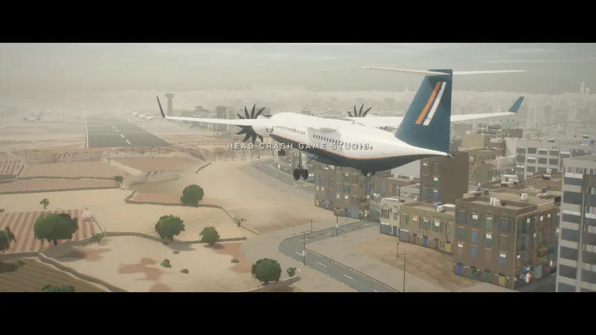 An airliner on final approach over Malta