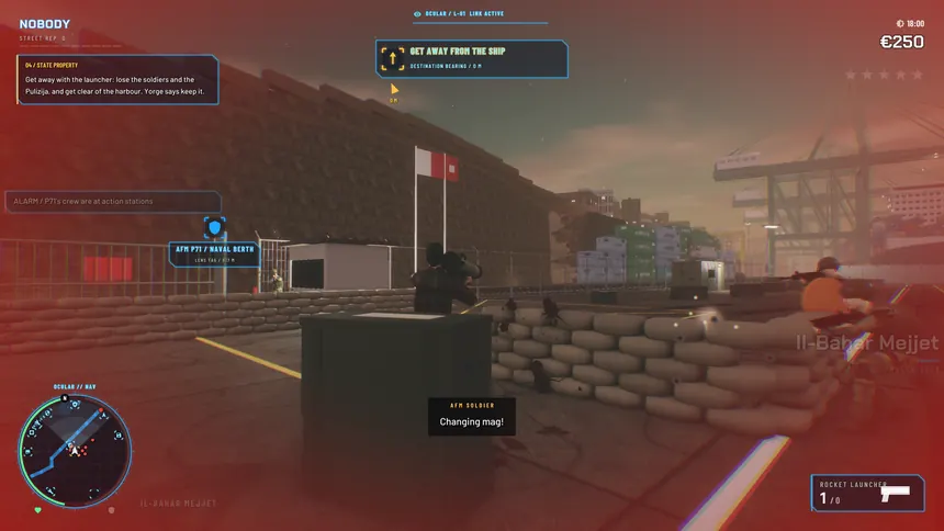 Escaping the AFM patrol ship P71 with the launcher