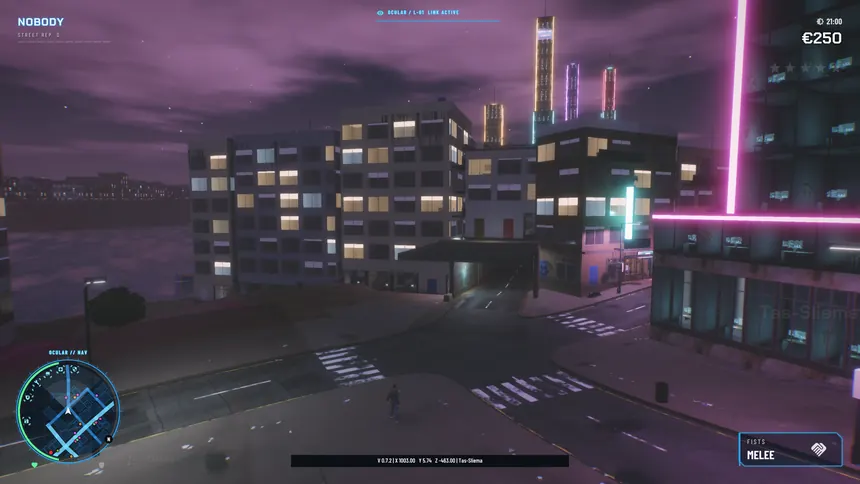 The coastal tunnel and apartment blocks at night