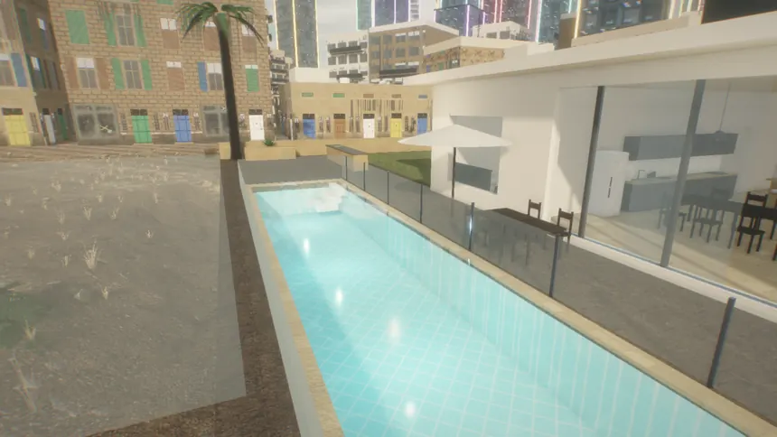 The cliff villa's infinity pool in Madliena